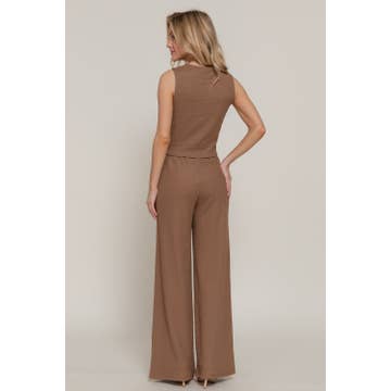 Mocha Coast Wide-Leg Lounge Set