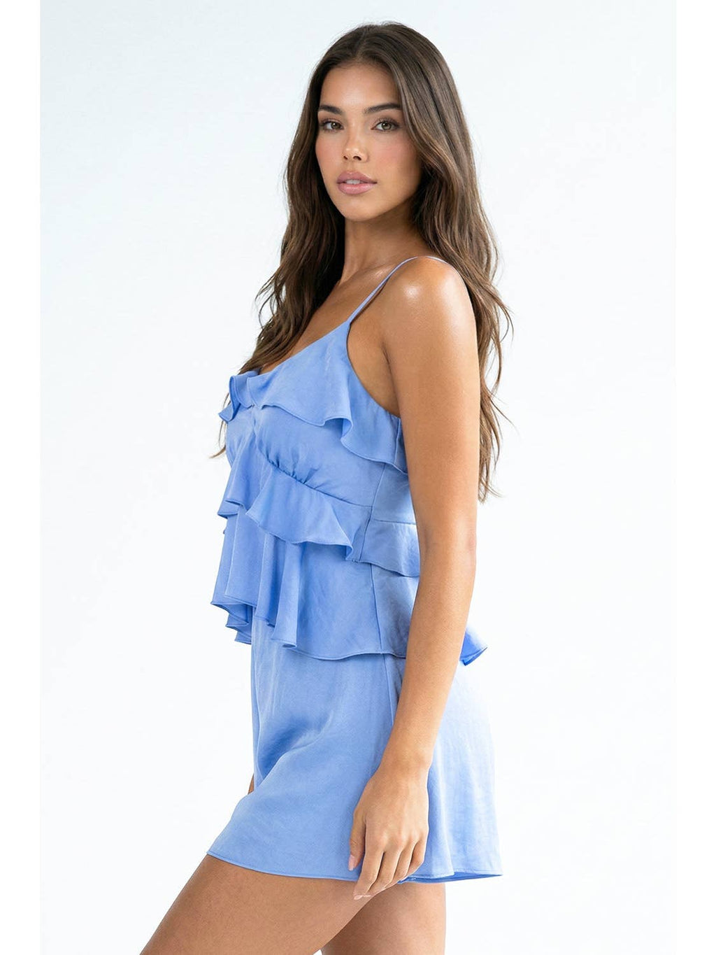 Azure Breeze Ruffle Romper