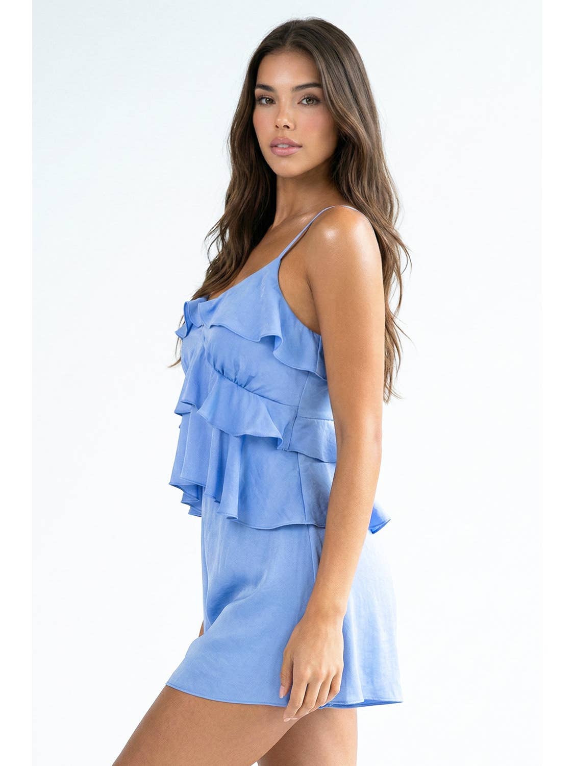 Azure Breeze Ruffle Romper