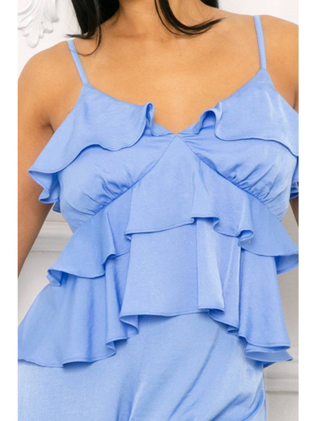 Azure Breeze Ruffle Romper