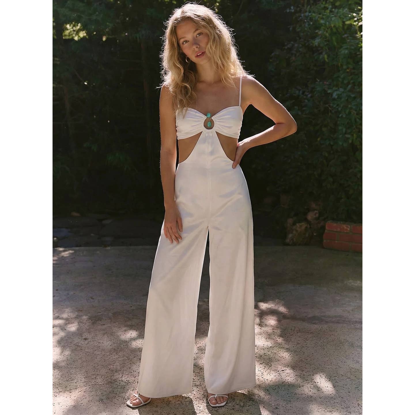 Stone Trim with Cut-Out Jumpsuit