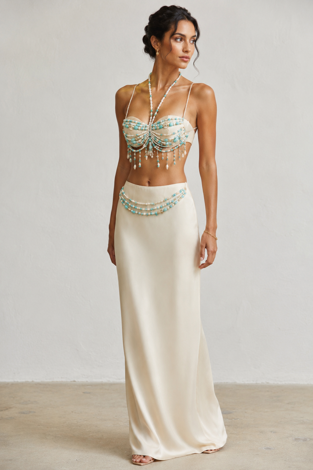 Seashell Serenity Beaded Maxi Set