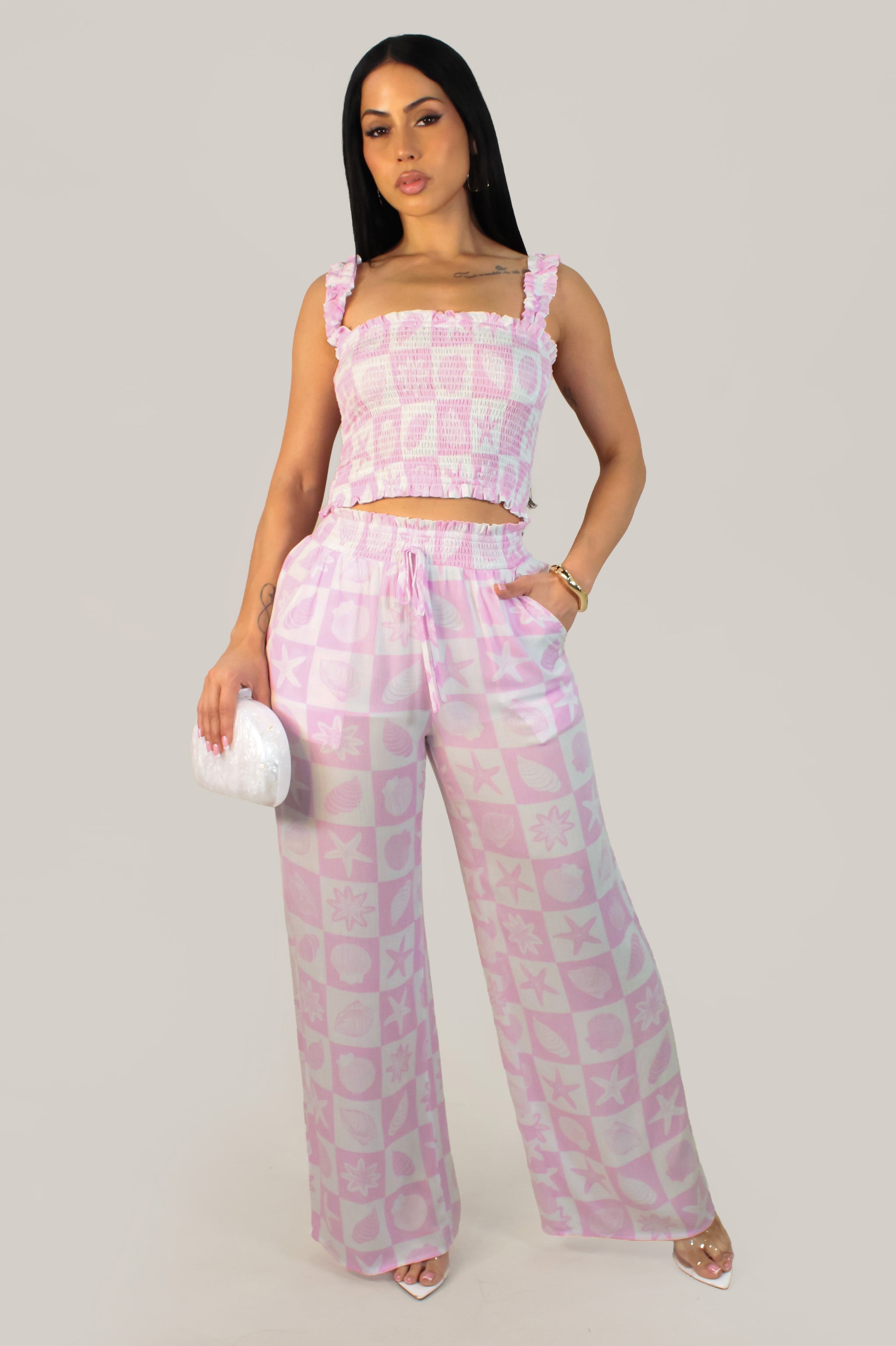 Paradise Sea Pant Set - Pink