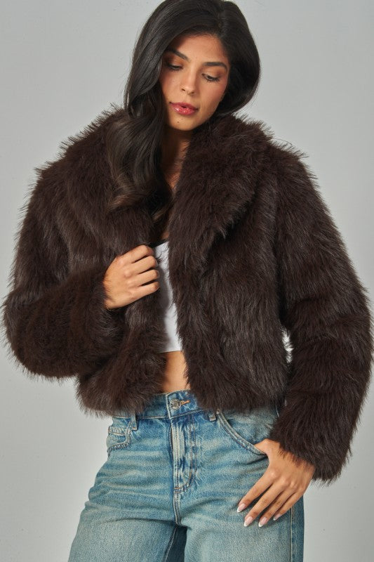 Chocolate Faux Fur Jacket