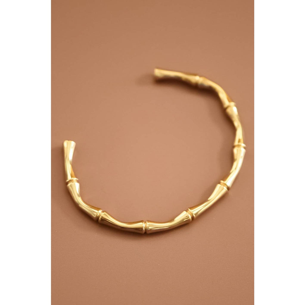 Bamboo Steel Cuff Bracelet