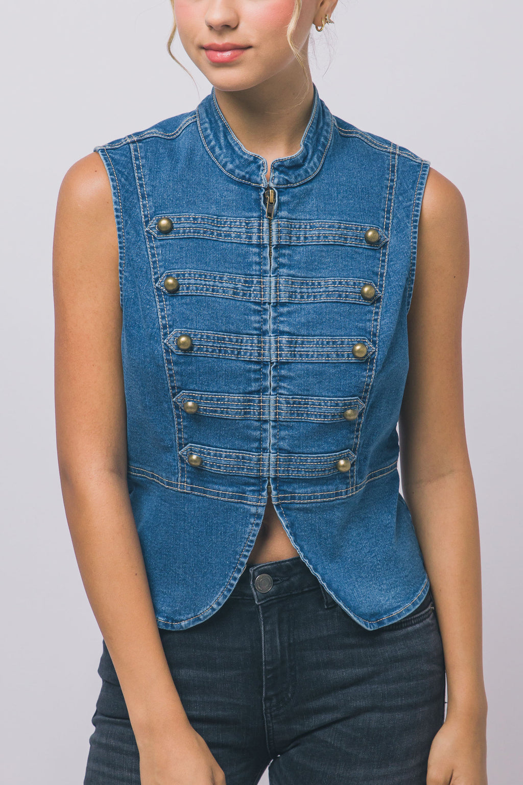 The Denim Napoleon Vest