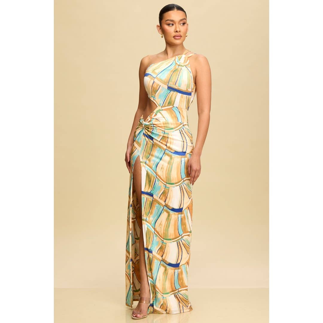 Amalfi Breeze One-Shoulder Maxi Dress