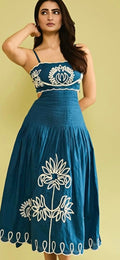 Santorini Bloom Midi Dress