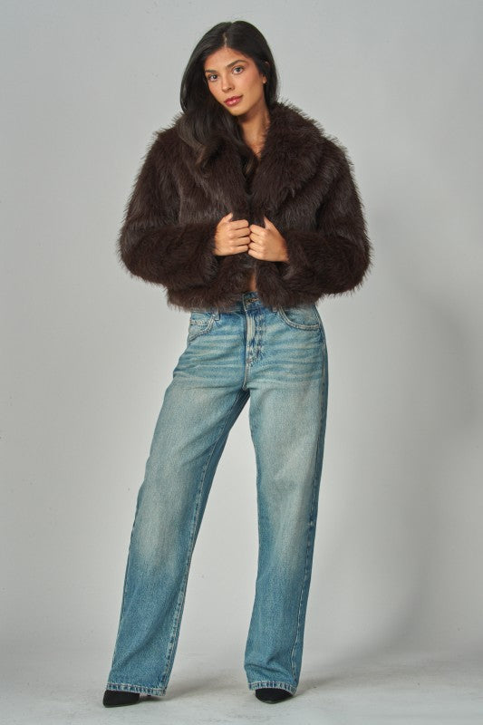 Chocolate Faux Fur Jacket