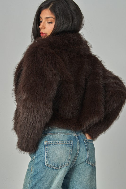 Chocolate Faux Fur Jacket