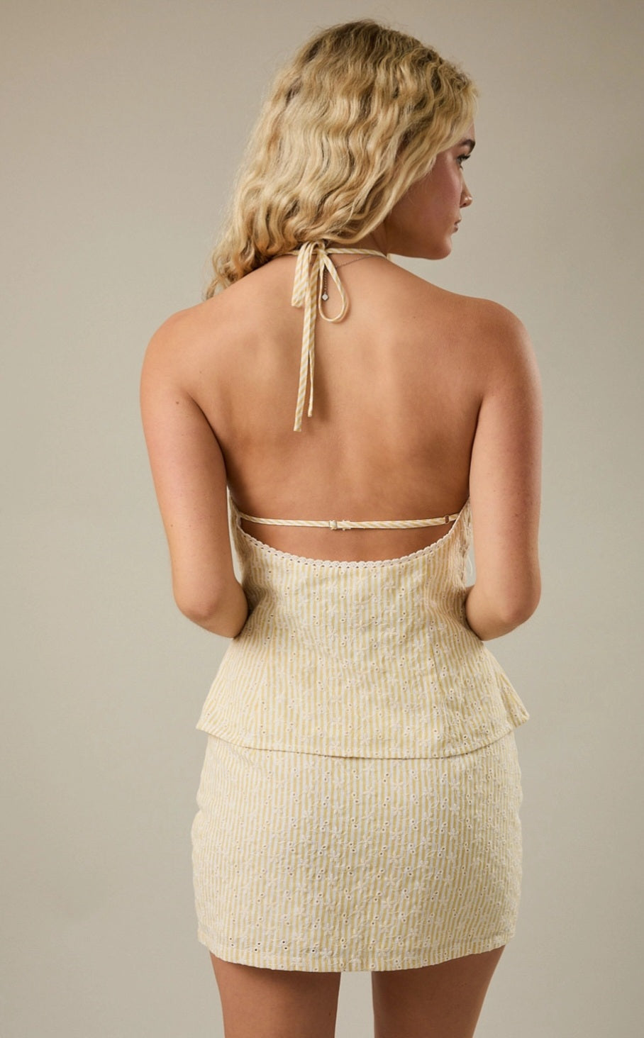 Halter Neck Button Front Top