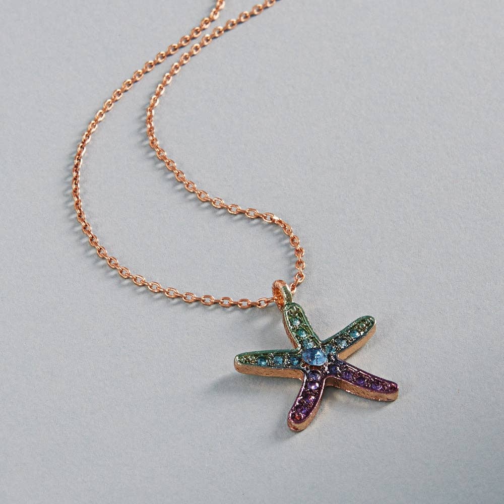 Starfish Sealife Gradation Print Short Necklace