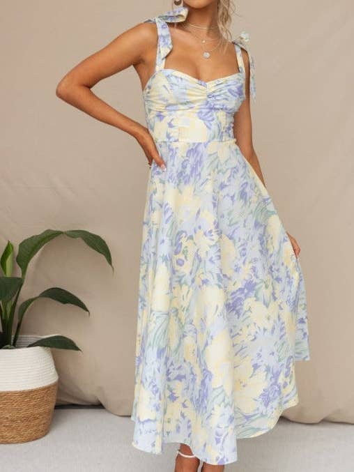 Soft Bloom Breeze Midi Dress