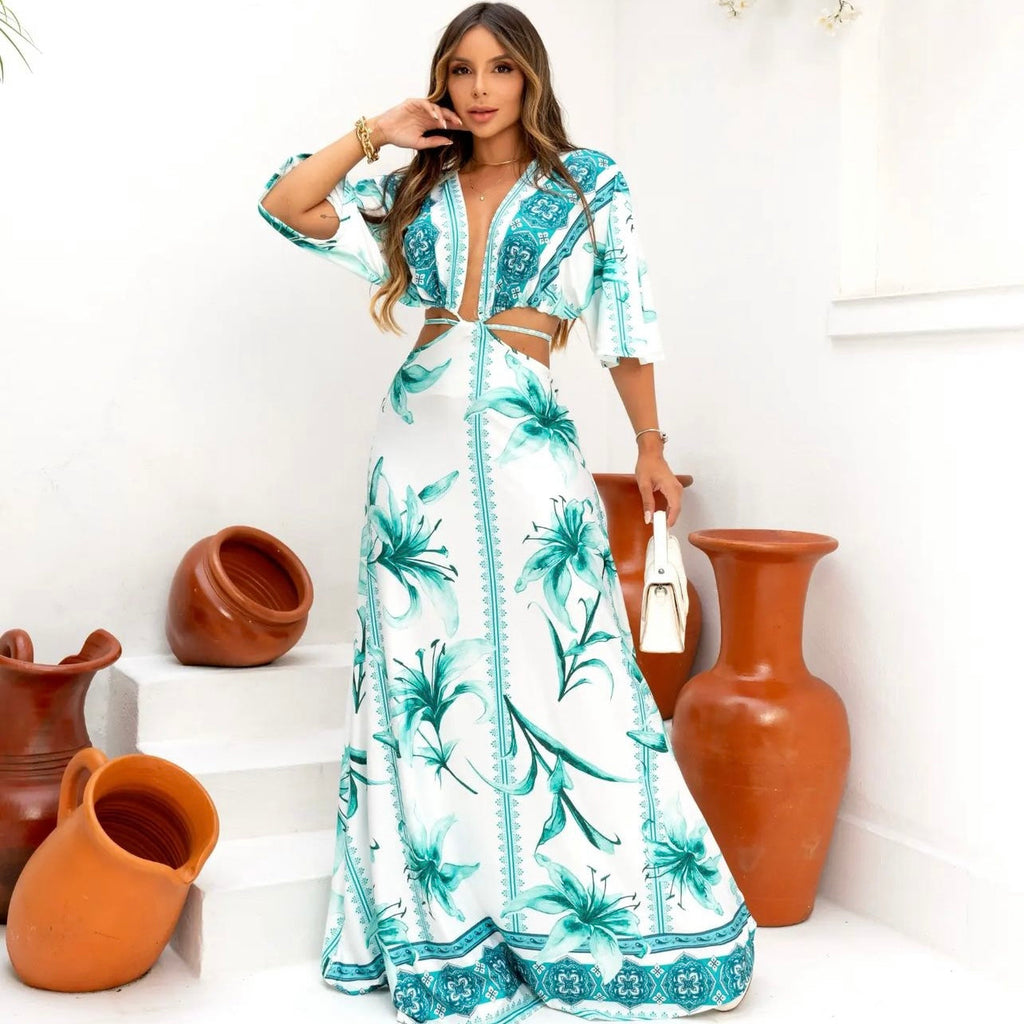 Palm Breeze Two-Piece Maxi Skirt Set
