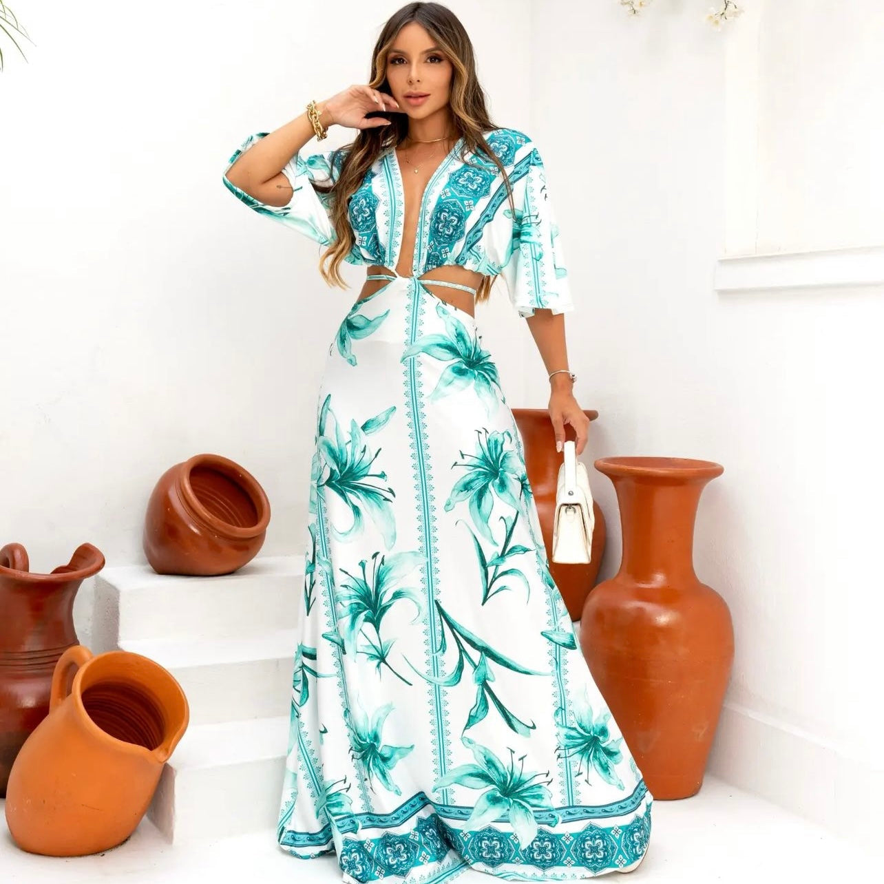 Palm Breeze Two-Piece Maxi Skirt Set