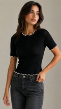 Pearl Noir Knit Top