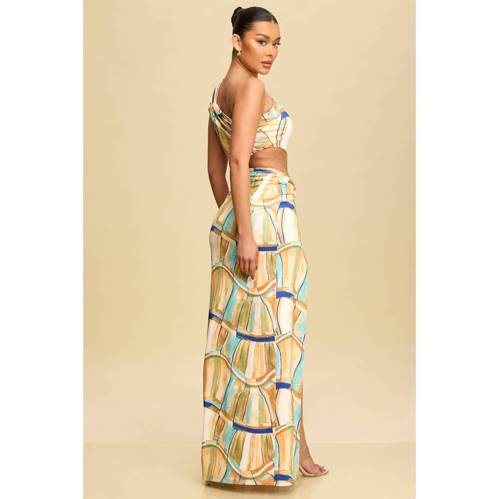 Amalfi Breeze One-Shoulder Maxi Dress