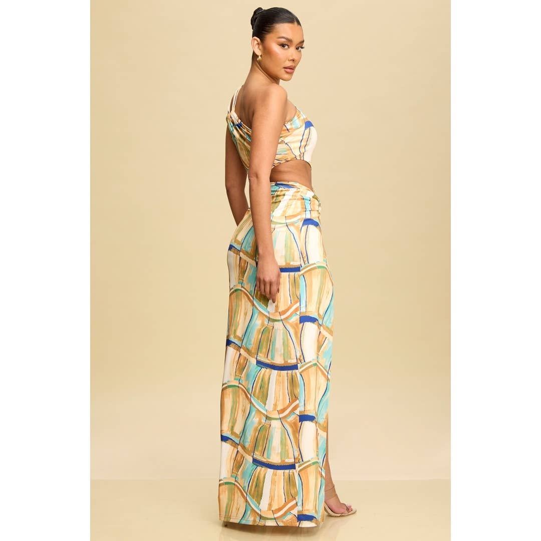 Amalfi Breeze One-Shoulder Maxi Dress