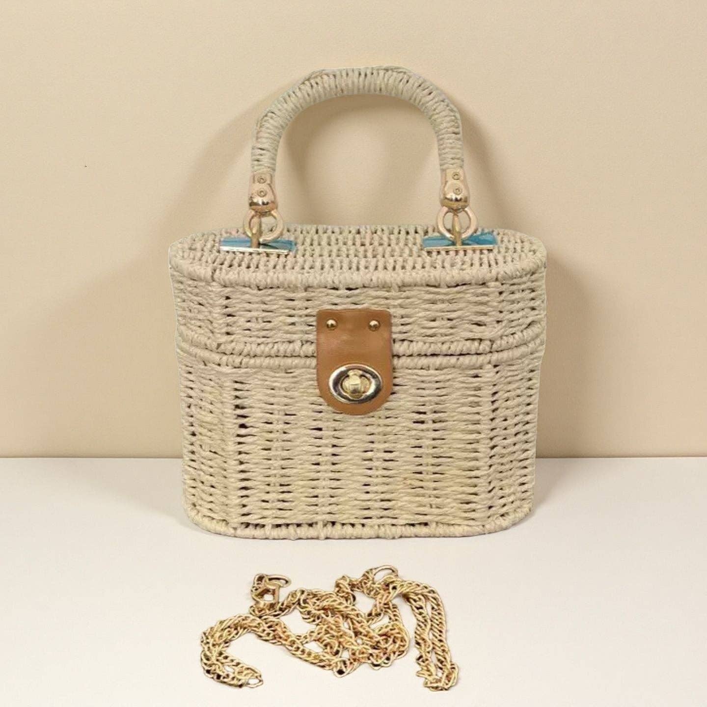 Coastal  Woven Box Bag