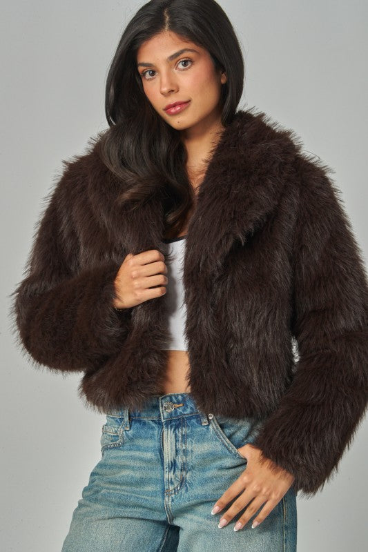 Chocolate Faux Fur Jacket