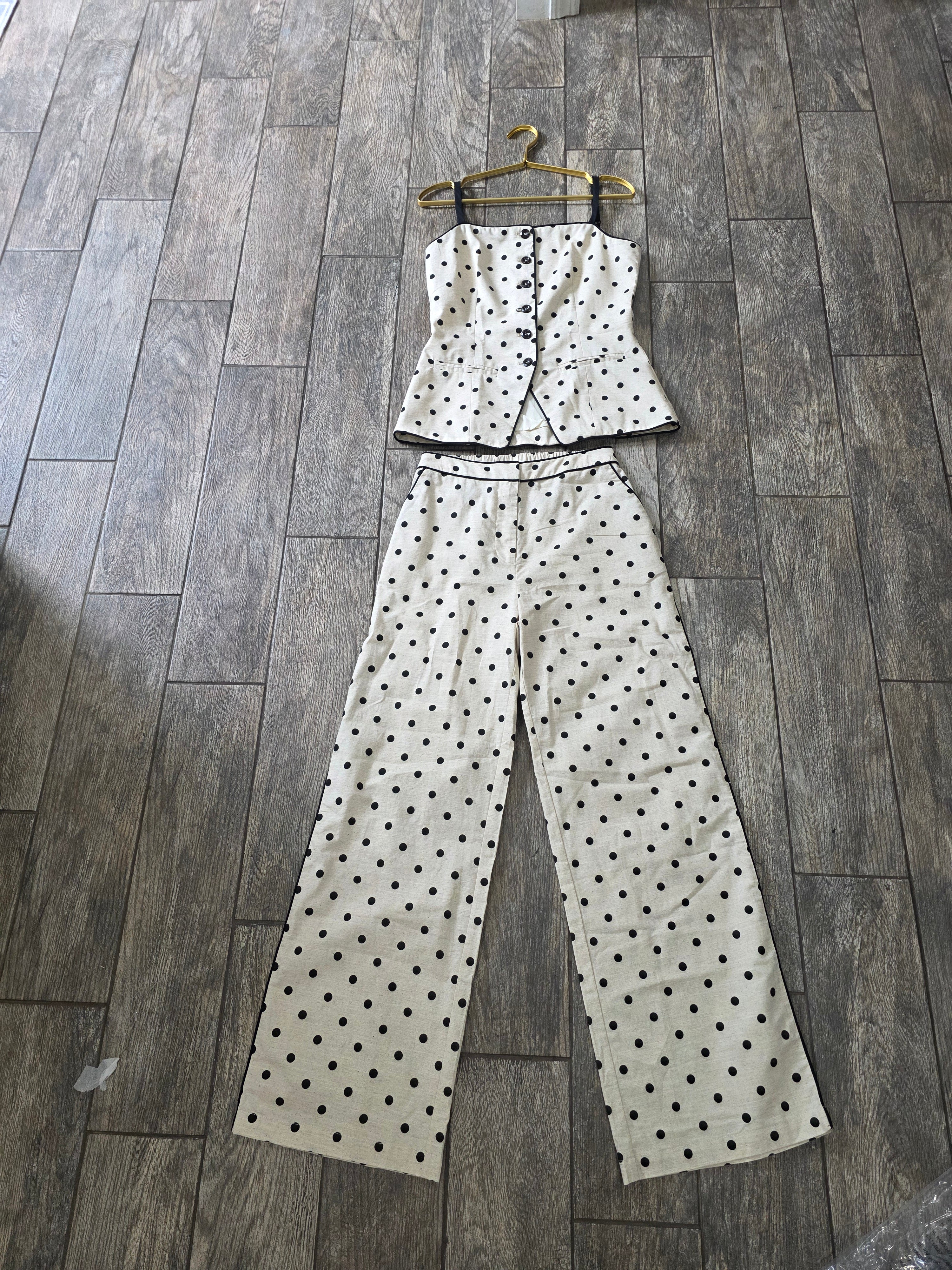 Monroe Polka Dot Linen Pant Set
