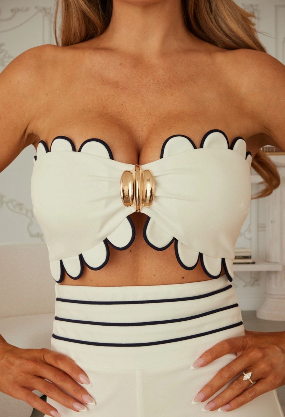 Bubble Flower Top Two Piece Set