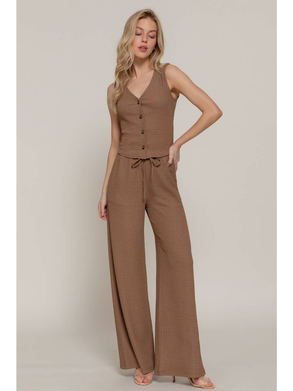 Mocha Coast Wide-Leg Lounge Set