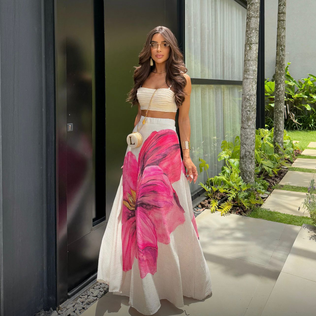Blush Bloom Two-Piece Maxi Skirt Set