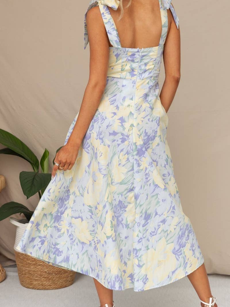 Soft Bloom Breeze Midi Dress