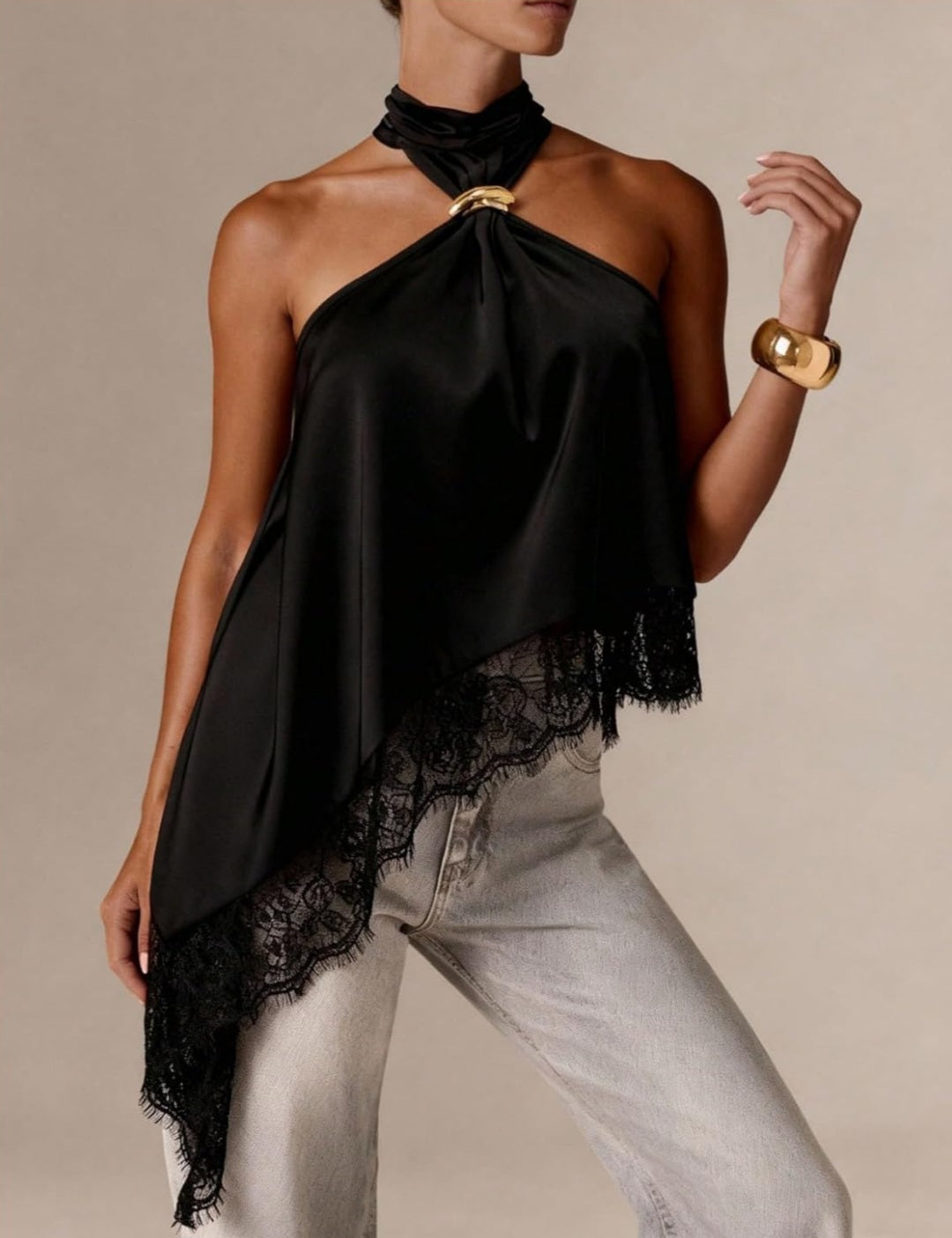 Midnight Lace Luxe Halter Top