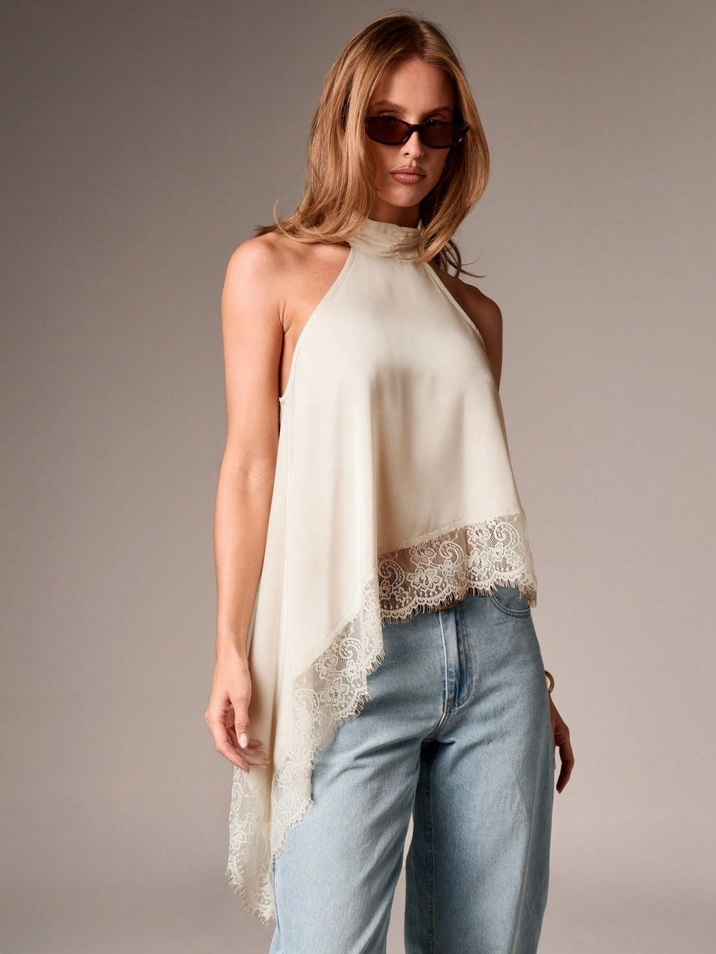 Ivory Luxe Halter Top