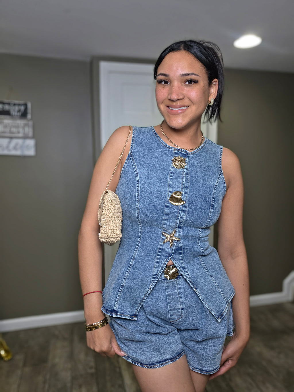 Denim Luxe Short Set