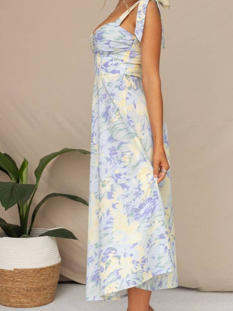 Soft Bloom Breeze Midi Dress