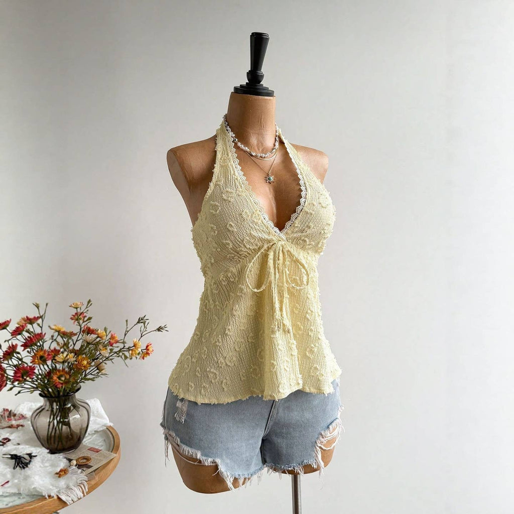Buttercream Bloom Halter Top