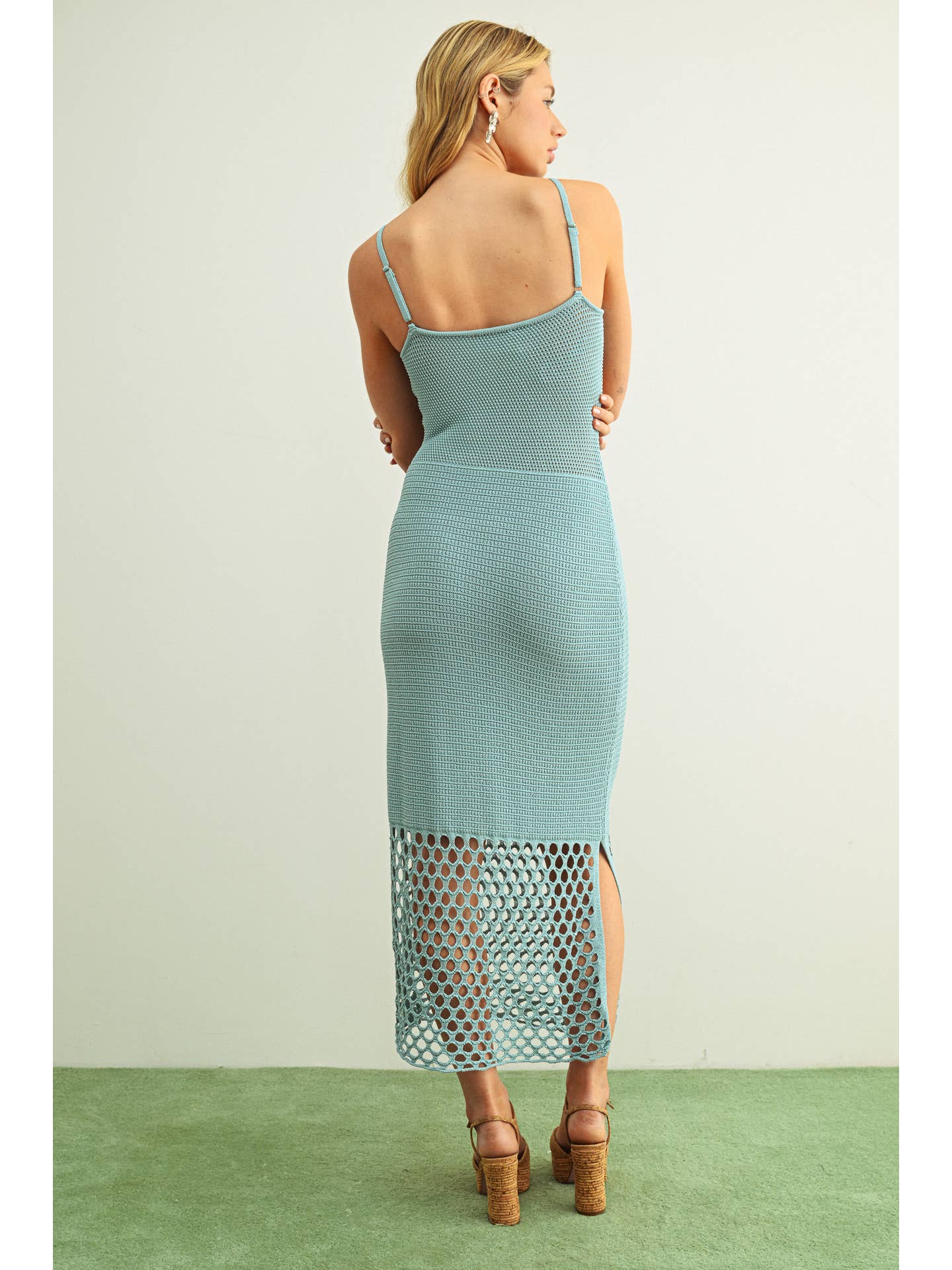 Santorini Breeze Crochet Dress