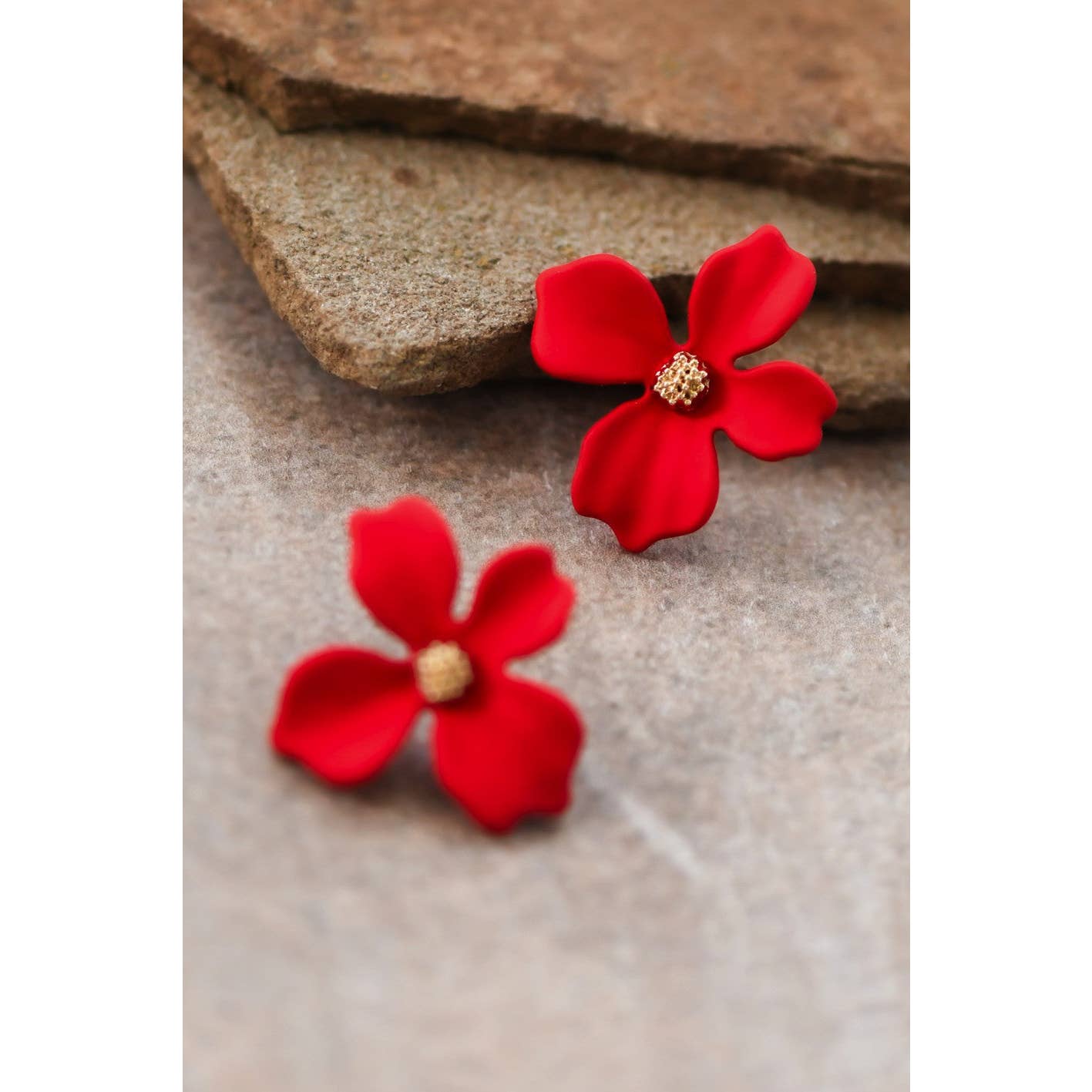 Scarlet Bloom Floral Earrings