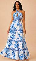Blue Porcelain Maxi Dress