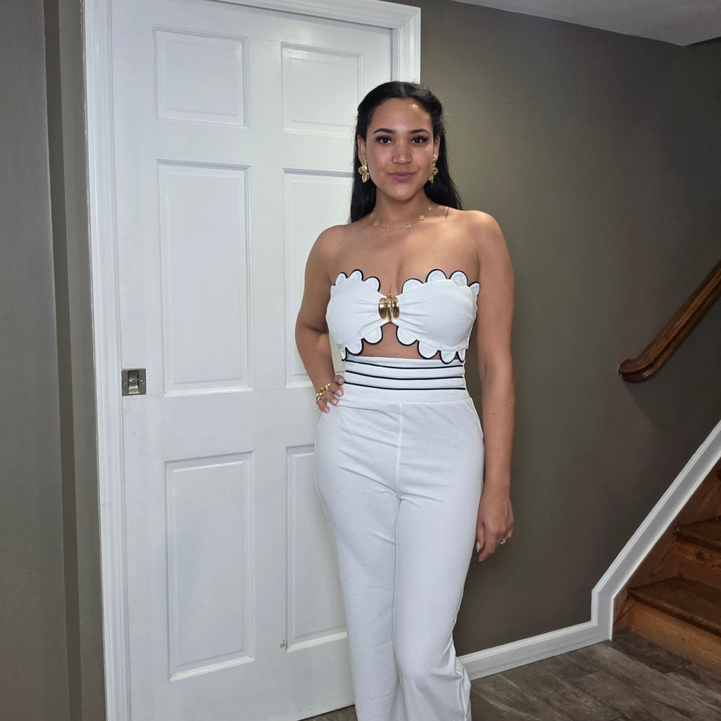 Bubble Flower Top Two Piece Set