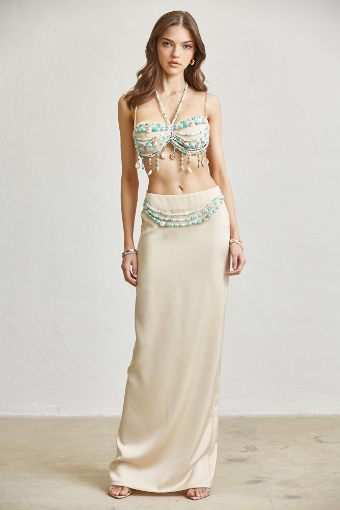 Seashell Serenity Beaded Maxi Set