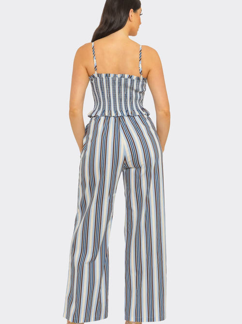 Blue Horizon Stripe Lounge Set