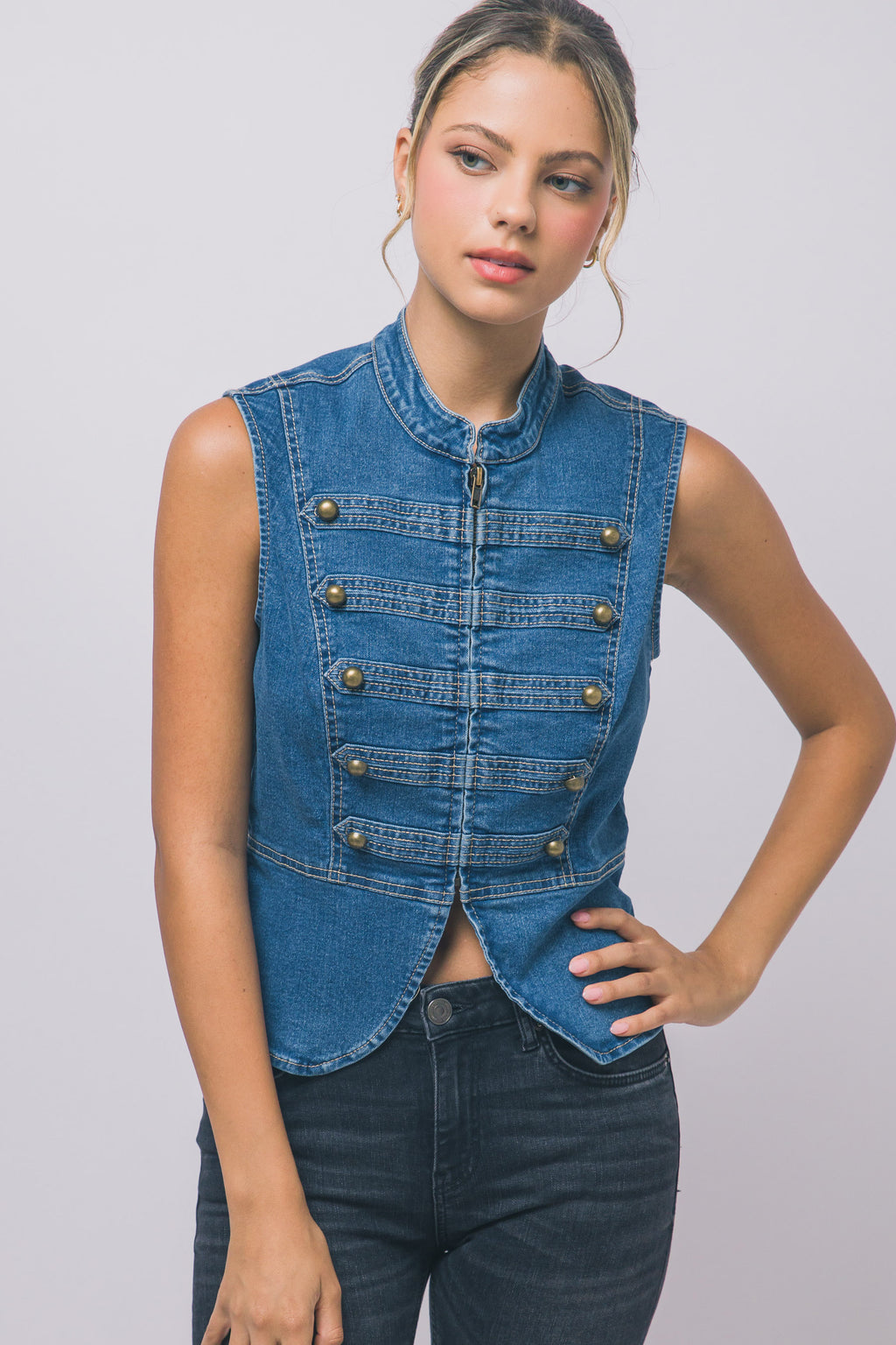 The Denim Napoleon Vest