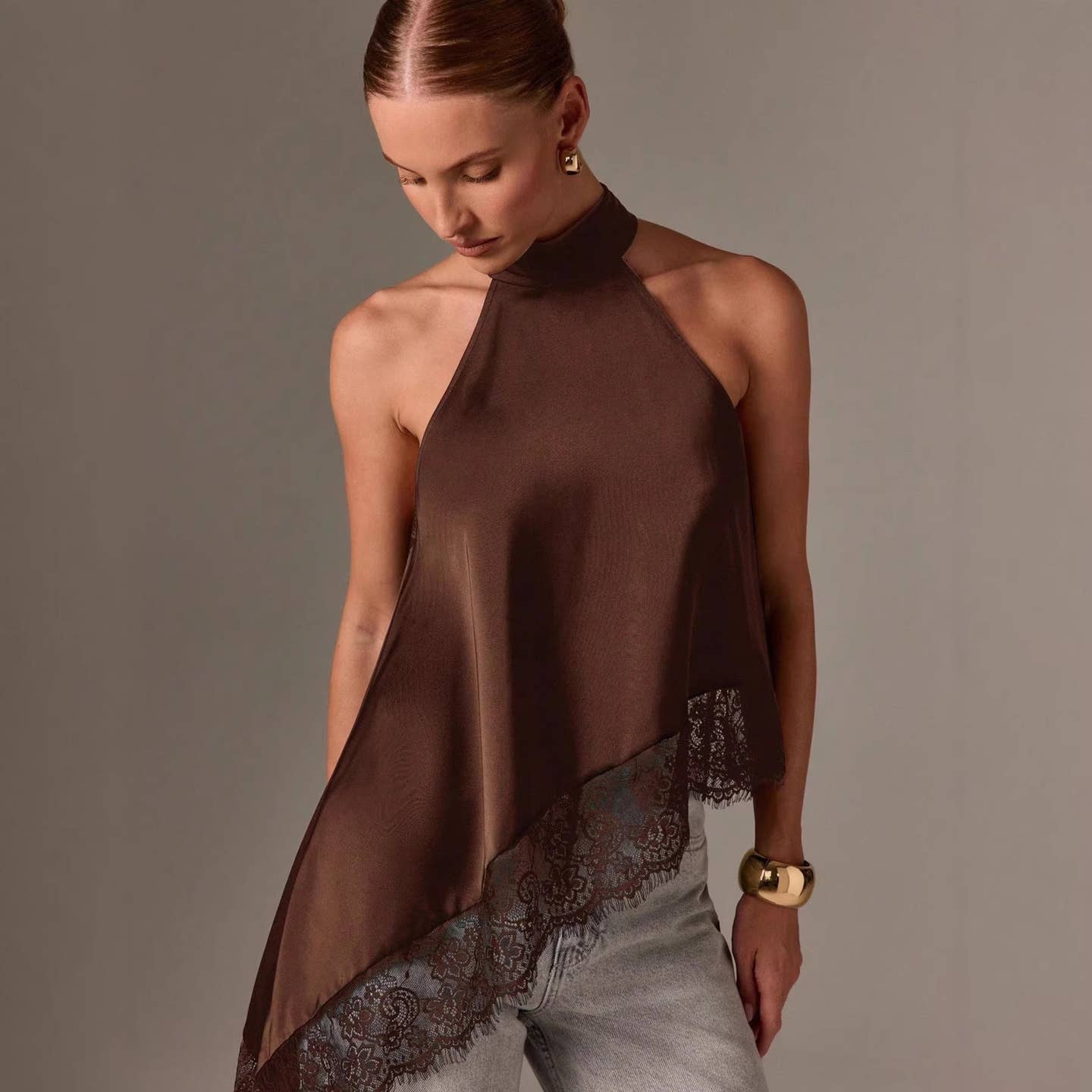 Mocha Luxe Halter Top