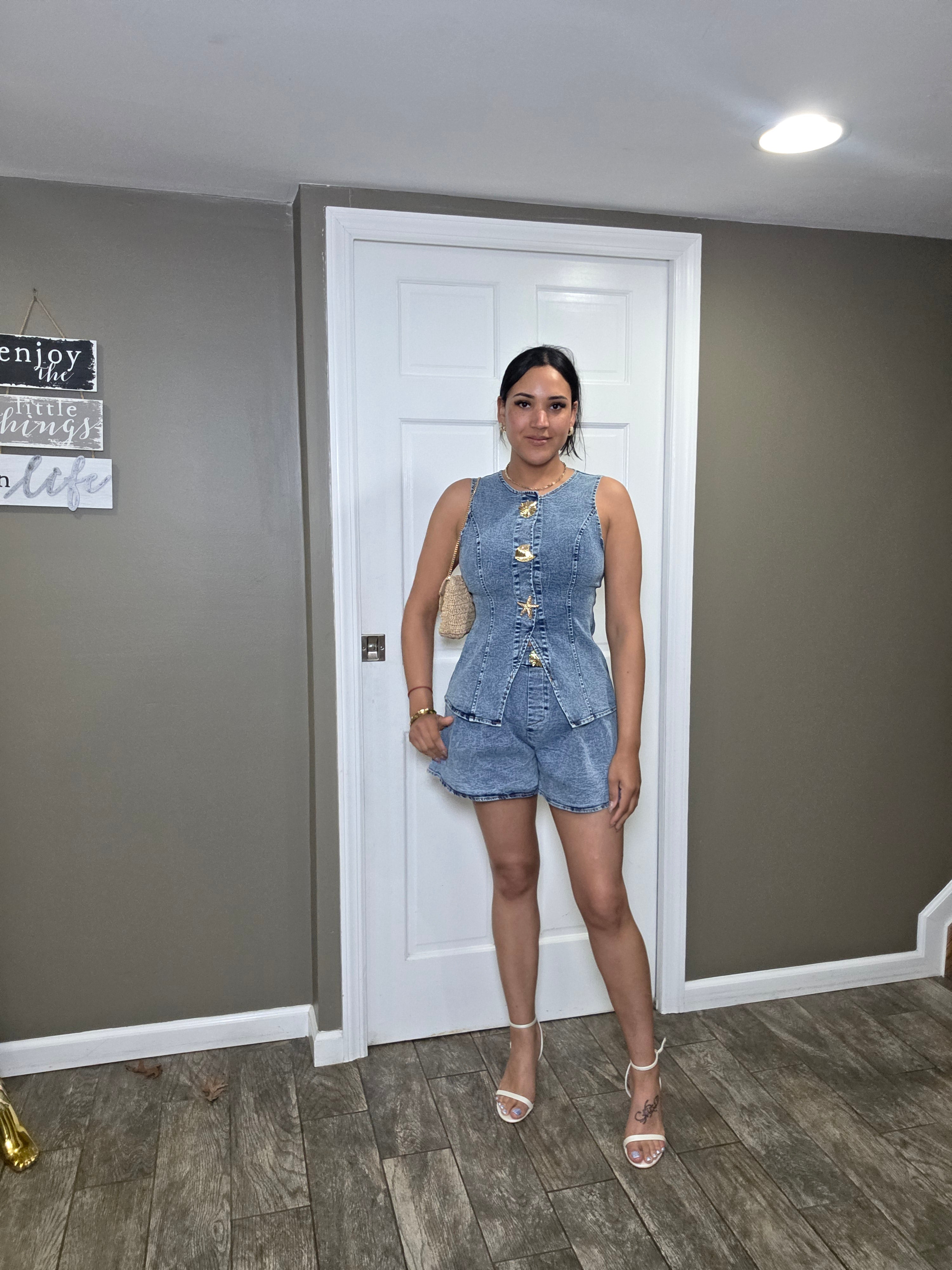 Denim Luxe Short Set