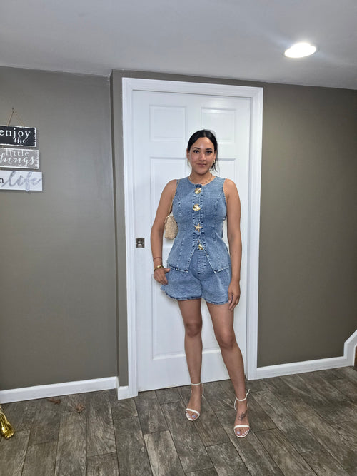 Denim Luxe Short Set