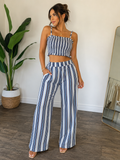 Blue Horizon Stripe Lounge Set