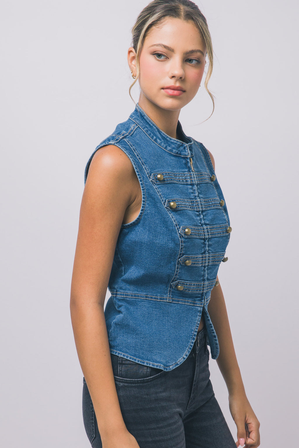 The Denim Napoleon Vest
