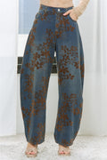 Autumn Bloom Barrel Jeans