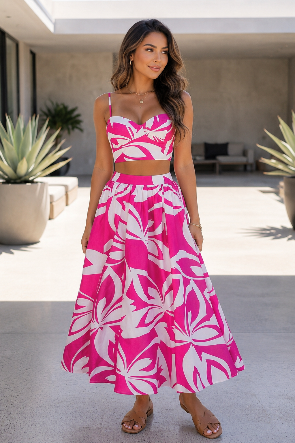 Pink Paradise Maxi Skirt Set