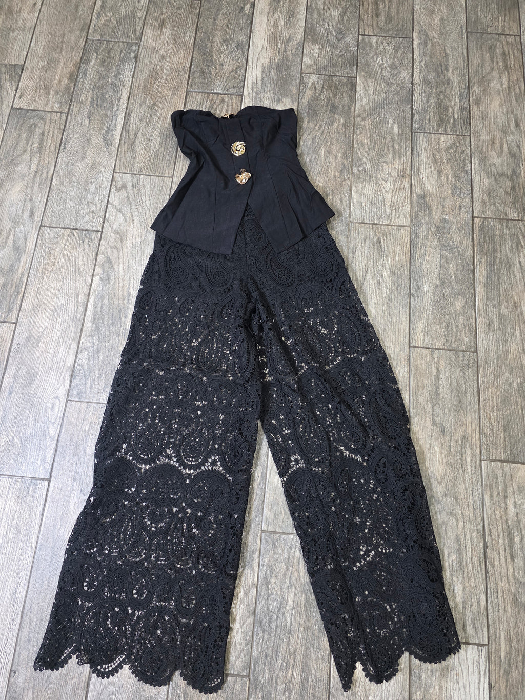 Black Pearl Lace Jumpsuit