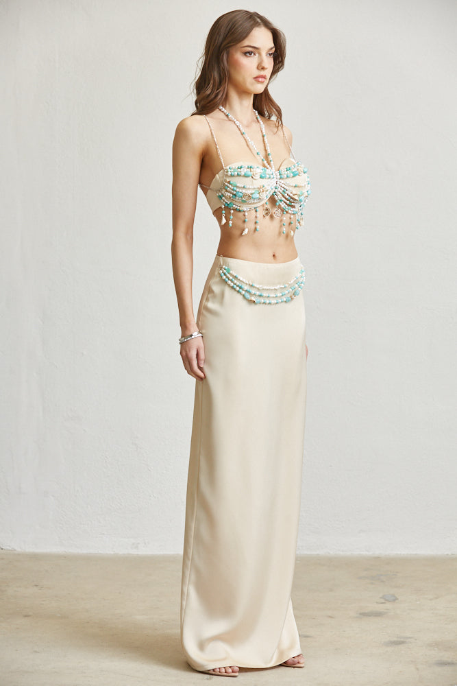 Seashell Serenity Beaded Maxi Set